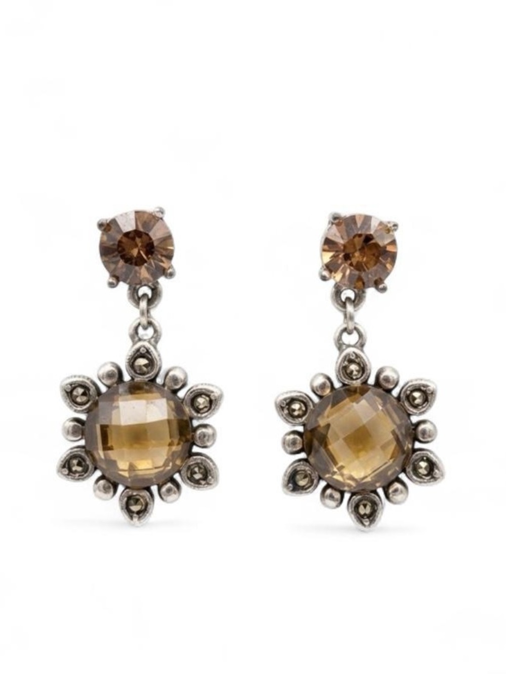 NWOT WA Studios Amber Drop Sunburst Earrings